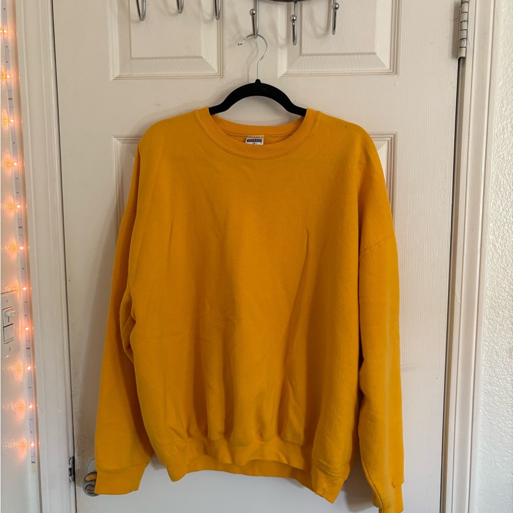 Jerzees Men's Crewneck Sweater in Vibrant Yellow